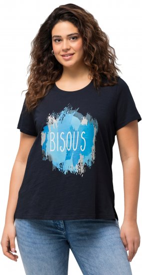 Ulla Popken BISOUS Short Sleeve Graphic Tee Navy Blue - Apdrukāti T-krekli sievietēm - 