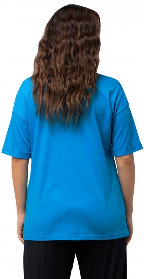 Ulla Popken LOVE Short Sleeve Graphic Tee Sapphire Blue - Apdrukāti T-krekli sievietēm - 