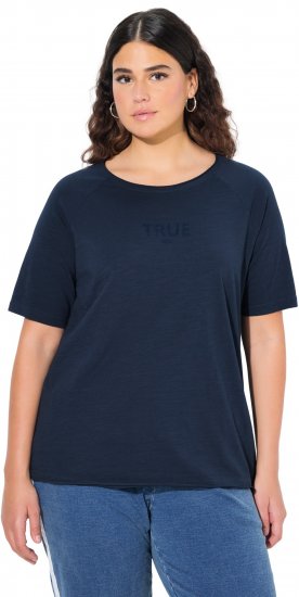 Ulla Popken TRUE Lettering Short Sleeve Tee Navy Blue - Apdrukāti T-krekli sievietēm - 