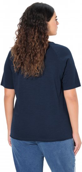 Ulla Popken TRUE Lettering Short Sleeve Tee Navy Blue - Apdrukāti T-krekli sievietēm - 
