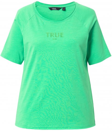Ulla Popken TRUE Lettering Short Sleeve Tee Mint Green - Apdrukāti T-krekli sievietēm - 