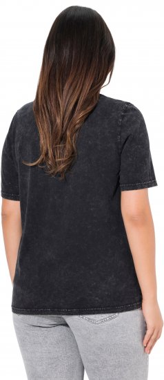 Ulla Popken Easy Short Sleeve Acid Wash Graphic Tee Black - Apdrukāti T-krekli sievietēm - 