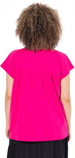 Ulla Popken Free Spirit Butterfly Cap Sleeve Graphic Tee Magenta Pink - Apdrukāti T-krekli sievietēm - 
