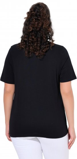 Ulla Popken Flamingo Short Sleeve Graphic Tee Black - Apdrukāti T-krekli sievietēm - 