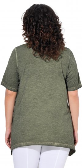 Ulla Popken Sunset Lettering Short Sleeve Graphic Tee Olive - Apdrukāti T-krekli sievietēm - 