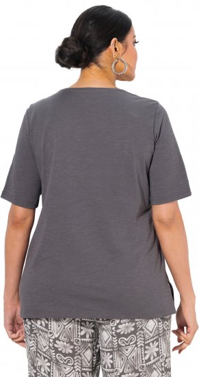 Ulla Popken Cactus Short Sleeve Graphic Tee Graphite Grey - Apdrukāti T-krekli sievietēm - 