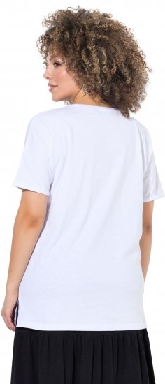 Ulla Popken Bow Short Sleeve Graphic Tee Snow White - Apdrukāti T-krekli sievietēm - 