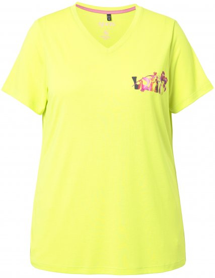 Ulla Popken Wild Antibacterial Short Sleeve Tee Lime - T-krekli - 