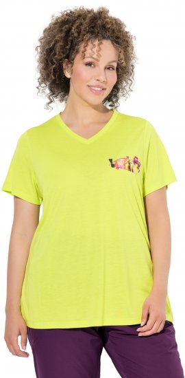 Ulla Popken Wild Antibacterial Short Sleeve Tee Lime - T-krekli - 