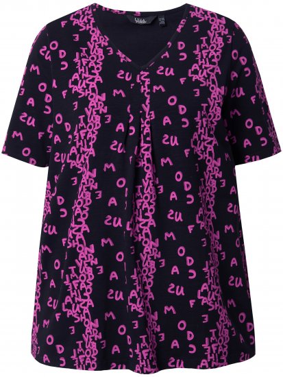 Ulla Popken Letter Print Short Sleeve Tee Magnolia Red - Apdrukāti T-krekli sievietēm - 