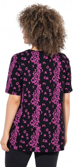Ulla Popken Letter Print Short Sleeve Tee Magnolia Red - Apdrukāti T-krekli sievietēm - 