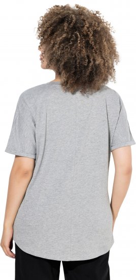 Ulla Popken WONDER Short Sleeve Graphic Tee Light Grey Melange - Apdrukāti T-krekli sievietēm - 