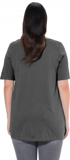 Ulla Popken Essential Front Pleat Tee Graphite Grey - T-krekli - 
