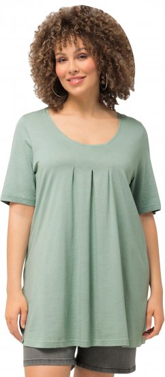 Ulla Popken Essential Front Pleat Tee Light Moss Green - T-krekli - 