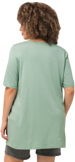 Ulla Popken Essential Front Pleat Tee Light Moss Green - T-krekli - 