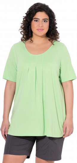 Ulla Popken Essential Front Pleat Tee Light Green - T-krekli - 