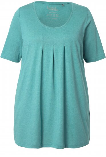 Ulla Popken Essential Front Pleat Tee Green - T-krekli - 