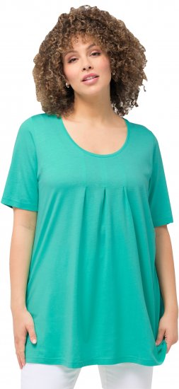 Ulla Popken Essential Front Pleat Tee Turquoise Green - T-krekli - 