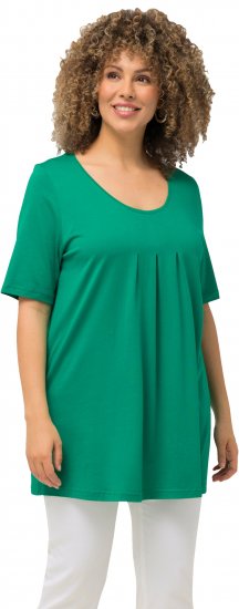 Ulla Popken Essential Front Pleat Tee Emerald Green - T-krekli - 