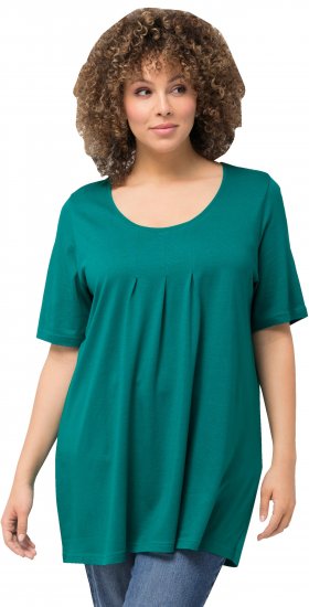 Ulla Popken Essential Front Pleat Tee Dark Emerald - T-krekli - 