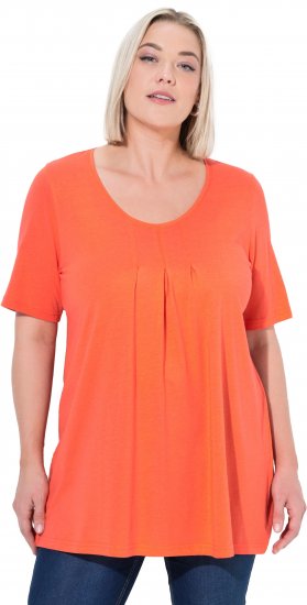 Ulla Popken Essential Front Pleat Tee Pink Coral - T-krekli - 