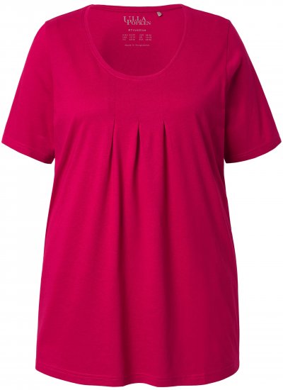 Ulla Popken Essential Front Pleat Tee Dark Raspberry - T-krekli - 