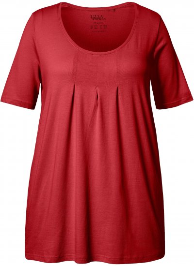 Ulla Popken Essential Front Pleat Tee Poppy - T-krekli - 