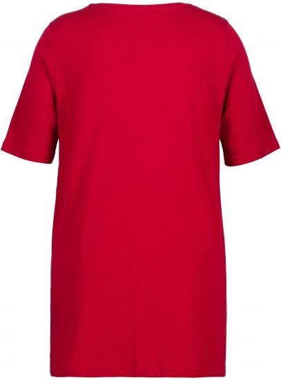 Ulla Popken Essential Front Pleat Tee Poppy - T-krekli - 