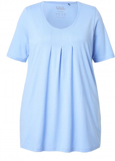 Ulla Popken Essential Front Pleat Tee Light Blue - T-krekli - 