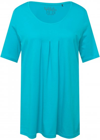 Ulla Popken Essential Front Pleat Tee Deep Aqua - T-krekli - 