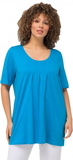 Ulla Popken Essential Front Pleat Tee Sapphire Blue - T-krekli - 