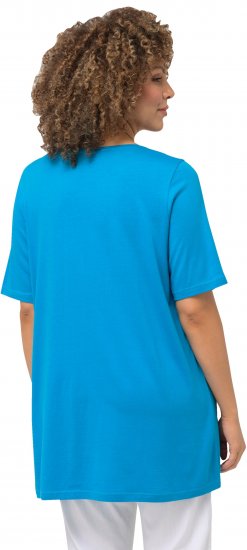 Ulla Popken Essential Front Pleat Tee Sapphire Blue - T-krekli - 