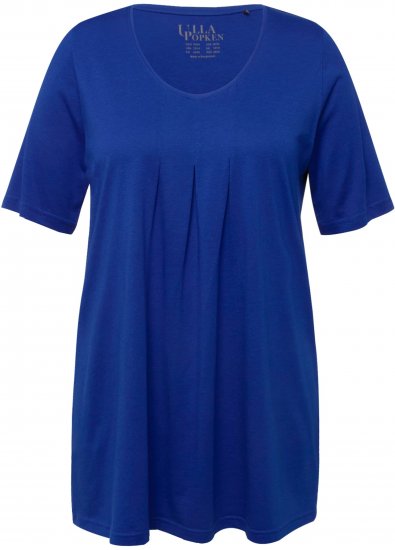Ulla Popken Essential Front Pleat Tee Cobalt Blue - T-krekli - 