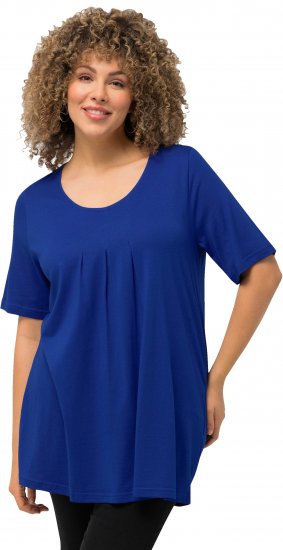 Ulla Popken Essential Front Pleat Tee Cobalt Blue - T-krekli - 