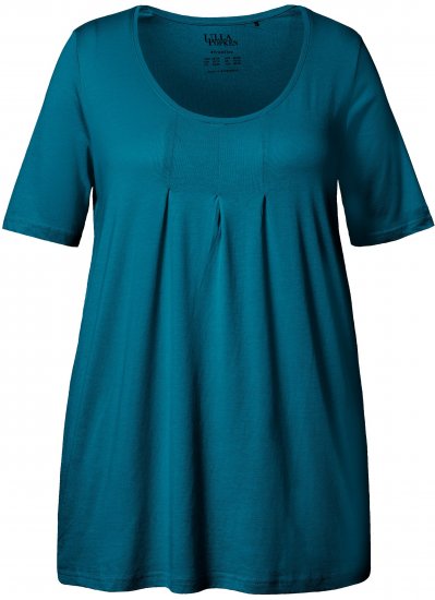 Ulla Popken Essential Front Pleat Tee Cerulean - T-krekli - 