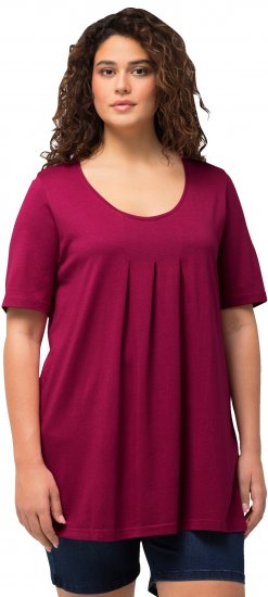 Ulla Popken Essential Front Pleat Tee Magnolia Red - T-krekli - 