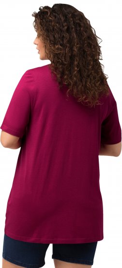 Ulla Popken Essential Front Pleat Tee Magnolia Red - T-krekli - 