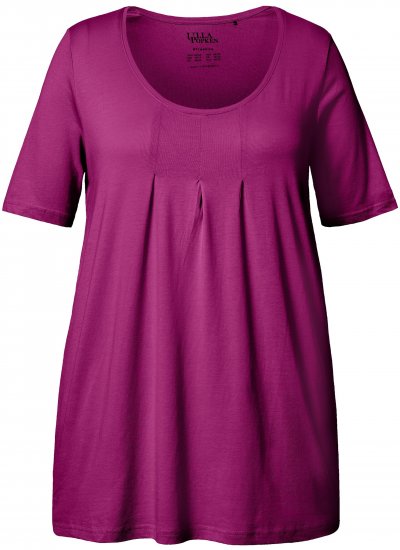 Ulla Popken Essential Front Pleat Tee Berry - T-krekli - 
