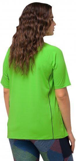 Ulla Popken Piping Accent Functional UVP 50+ Stretch Knit Top Light Green - T-krekli - 