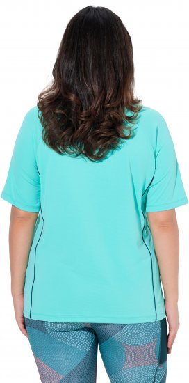 Ulla Popken Piping Accent Functional UVP 50+ Stretch Knit Top Aqua Green - T-krekli - 