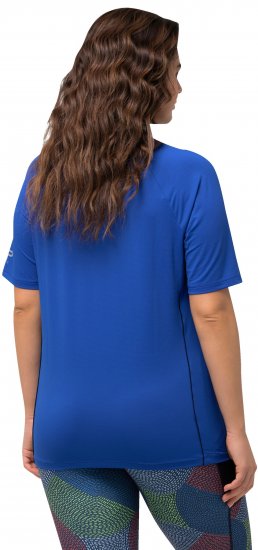Ulla Popken Piping Accent Functional UVP 50+ Stretch Knit Top Royal Blue - T-krekli - 