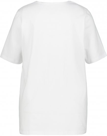 Ulla Popken Essential Notch Neck Stretch Tee Snow White - T-krekli - 