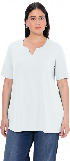 Ulla Popken Essential Notch Neck Stretch Tee Snow White - T-krekli - 