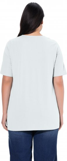 Ulla Popken Essential Notch Neck Stretch Tee Snow White - T-krekli - 