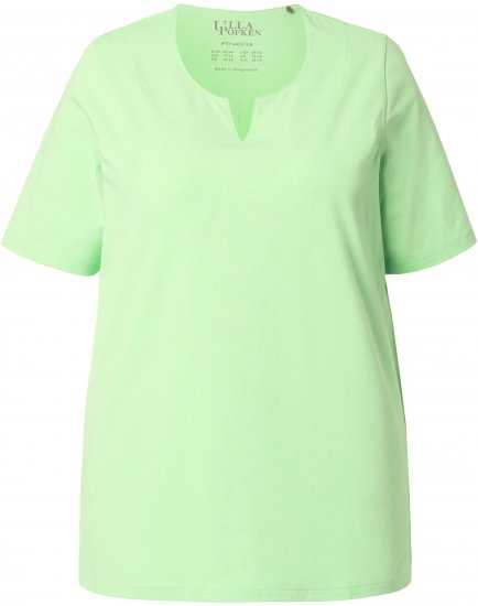 Ulla Popken Essential Notch Neck Stretch Tee Light Green - T-krekli - 