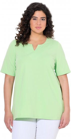 Ulla Popken Essential Notch Neck Stretch Tee Light Green - T-krekli - 