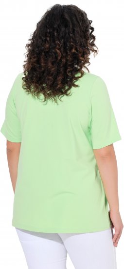 Ulla Popken Essential Notch Neck Stretch Tee Light Green - T-krekli - 