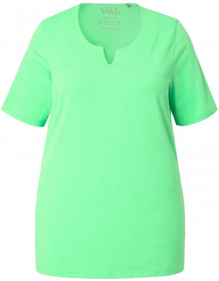 Ulla Popken Essential Notch Neck Stretch Tee Mint Green - T-krekli - 