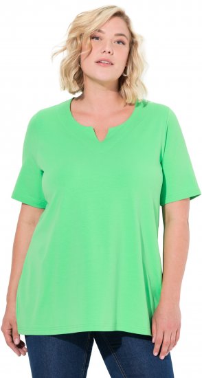 Ulla Popken Essential Notch Neck Stretch Tee Mint Green - T-krekli - 