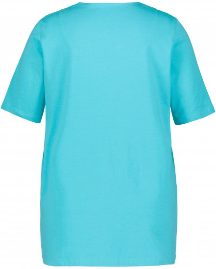 Ulla Popken Essential Notch Neck Stretch Tee Deep Aqua - T-krekli - 